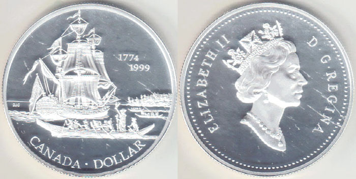 1999 Canada silver $1 (Juan Perez) Proof